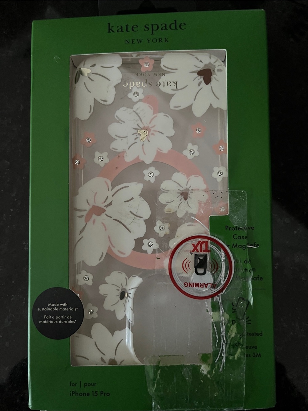kate spade Clear Floral iPhone Case with Pink Accents